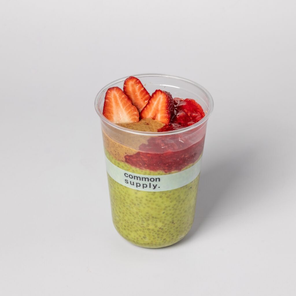 Strawberry Matcha Chia Pudding (GF, DF, V)